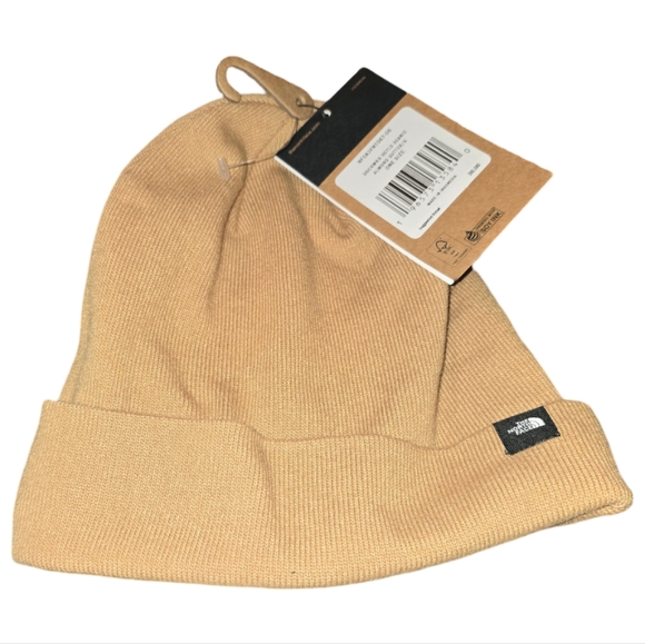 North Face Dock Worker Recycled Beanie OSFM Almond Butter NWT - Picture 2 of 2